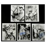 FIVE CLAYTON MOORE SIGNED LONE RANGER PHOTOGRAPHS FIVE CLAYTON MOORE SIGNED LONE RANGER PHOTOGRAPHS