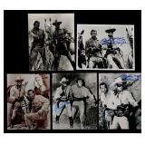 FIVE SIGNED CLAYTON MOORE LONE RANGER PHOTOGRAPHS