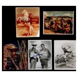 FIVE CLAYTON MOORE SIGNED LONE RANGER PHOTOGRAPHS