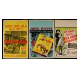 THREE VINTAGE WESTERN MOVIE CARDSTOCK POSTERS