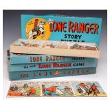 FOUR LONE RANGER BOARD GAME AND STORY PUZZLE SETS