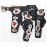 TWO LONE RANGER BLACK LEATHER DOUBLE HOLSTER BELTS TWO LONE RANGER BLACK LEATHER DOUBLE HOLSTER BELTS