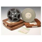 THREE SANTA FE RAILROAD FILM REELS & CASES C. 1987 THREE SANTA FE RAILROAD FILM REELS & CASES C. 1987
