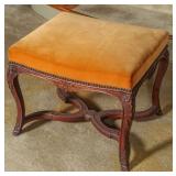 AN 18TH C. FRENCH LOUIS XV STYLE WALNUT FOOT STOOL