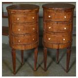 A RARE PAIR OF 18TH C. ITALIAN DRUM FORM COMMODES