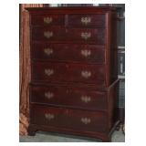 AN EARLY 19TH C. CHIPPENDALE STYLE CHEST ON CHEST