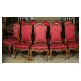 TEN CARVED 19TH C. LOUIS XV STYLE DINING CHAIRS