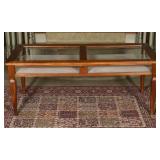 AN EARLY 20TH C. FRUITWOOD VITRINE