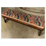 A 17TH C. ITALIAN WALNUT FIRESIDE BENCH