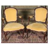 A PAIR LOUIS XV PERIOD FRUITWOOD FAUTEUILS