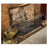 COLLECTION OF BRASS HEARTH ITEMS INCL STIRRUP CUPS
