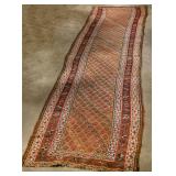 AN ANTIQUE HANDMADE ORIENTAL RUG CAUCASIAN RUNNER