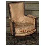 A GOOD LOUIS XVI PERIOD CARVED FRUIT WOOD BERGERE