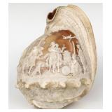A GOOD 19TH C. GRAND TOUR CAMEO CARVED CONCH SHELL