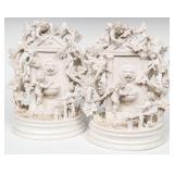 A PAIR OF 19TH C. CONTINENTAL PORCELAIN GROUPS