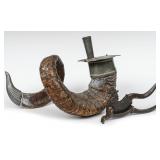 A SCOTTISH SNUFF MULL OFFERED W A BETEL NUT CUTTER
