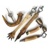 HORN HANDLE CORKSCREWS, OPENERS, JIGGER