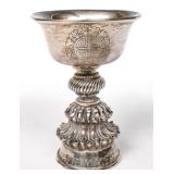 A 19TH C. TIBETAN BUDDHIST YAK BUTTER LAMP