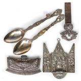 COLLECTION OF STERLING SILVER & OTHER ART OBJECTS