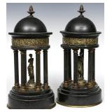 A PAIR GRAND TOUR SLATE & BRONZE COLONNADE MODELS