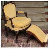 A GOOD LOUIS XV PERIOD CARVED FRUITWOOD FAUTEIL