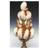 CENTERPIECE OF LARGE CHAMBERED NAUTILUS SEA SHELLS