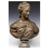 A 19C FRENCH TERRA COTTA BUST OF MARIE ANTOINETTE