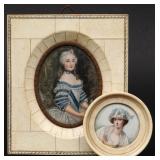 TWO EARLY 20TH C. HANDPAINTED MINIATURE PORTRAITS