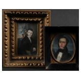 TWO GOOD 19TH C. MINIATURE PORTRAITS OF GENTLEMAN