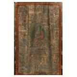 AN 18TH/19TH C. TIBETAN DIASPORA W/ BROCADE MOUNT