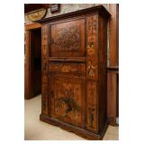 A 19TH C. COUNTRY FRENCH PAINTED PINE CABINET