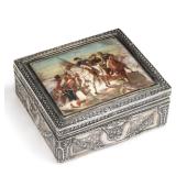HANAU SILVER BOX W/ IMAGE OF NAPOLEON AT FRIEDLAND