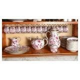 A MEISSEN PINK ONION PORCELAIN DESERT SERVICE