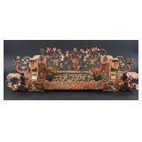 AN ELABORATE 19TH C. ITALIAN WOOD & IRON CART AXLE