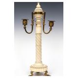 19TH C. CONTINENTAL ORMOLU MOUNT IVORY CANDELABRA