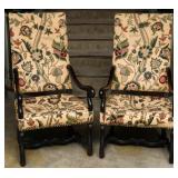 A PAIR 17TH C. FRENCH OS DE MOUTON HIGHBACK CHAIRS