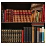 A COLLECTION OF BOOKS INCLUDING 22 LEATHER BOUND