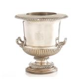 AN OLD SHEFFIELD PLATE WINE COOLER SIGNED CRESWICK