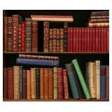 A COLLECTION OF BOOKS INCLUDING 23 LEATHER BOUND