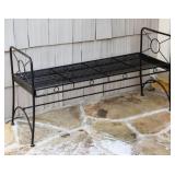 A NICE PENCIL ROD IRON PATIO BENCH
