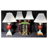 COLLECTION OF TABLE LAMPS, SOME W/O HARP FOR SHADE