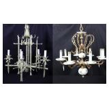 A HOLLYWOOD REGENCY BAMBOO MOTIF CHANDELIER