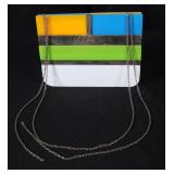 VINTAGE LEATHER PURSE WITH LUCITE PANELS