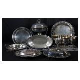 A LARGE LOT OF GRAPE PATTERN AND OTHER SILVERPLATE