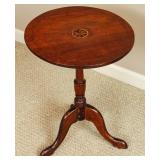 A 19TH CENTURY TILT TOP TEAT TABLE WITH INLAY