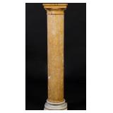 SIENNA MARBLE PEDESTAL W WHITE CARRARA MARBLE BASE