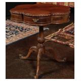 A NICE MAHOGANY DRUM TABLE W/ CHIPPENDALE STYLING