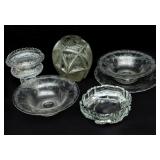 LARGE PIECES OF PHOENIX GLASS & WHEEL CUT CRYSTAL