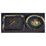 TWO VINTAGE TOLE TRAYS