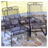 WOODARD STYLE PATIO CHAIRS WITH NESTED TABLES